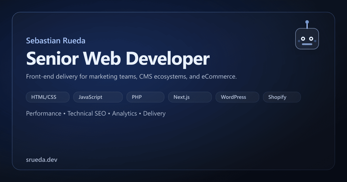 Sebastian Rueda — Senior Web Developer